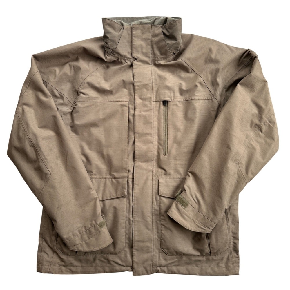 Burton Dryride Snowboard Jacket Mens Large Tan Khaki Excellent Technical Shell